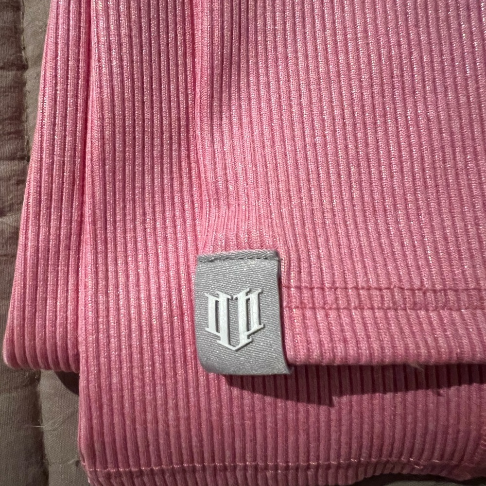 Pink Ribbed Leggings - Picture 3 of 5